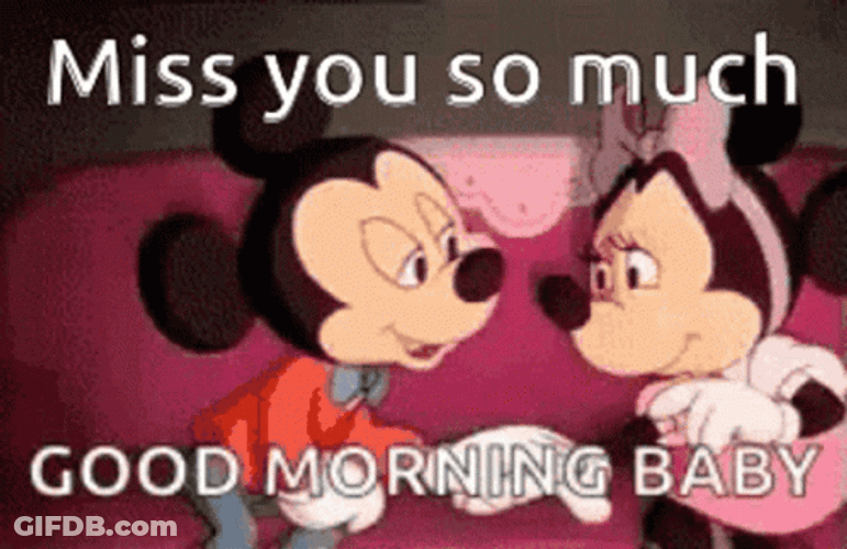 Good Morning Baby Minnie Hugging Mickey GIF