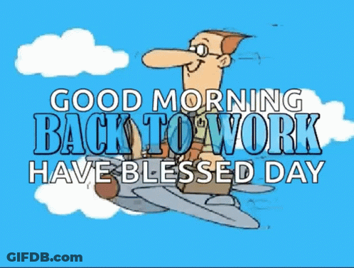 Good Morning Back To Work Man On Airplane GIF
