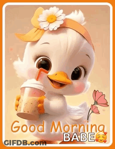 Good Morning Bear And Hearts Card GIF