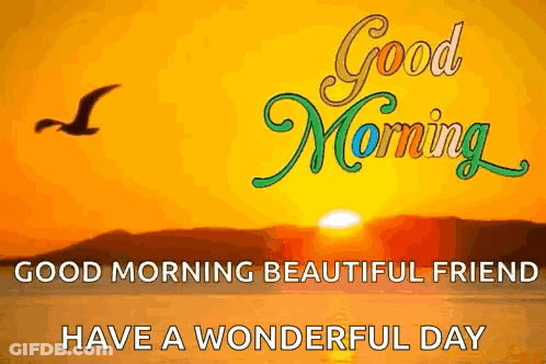 Good Morning Beautiful Friend With Sunset GIF