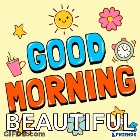 Good Morning Beautiful Poster With Coffee GIF