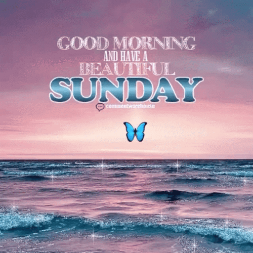 Good Morning Beautiful Sunday Blessings Sea Sparkles GIF