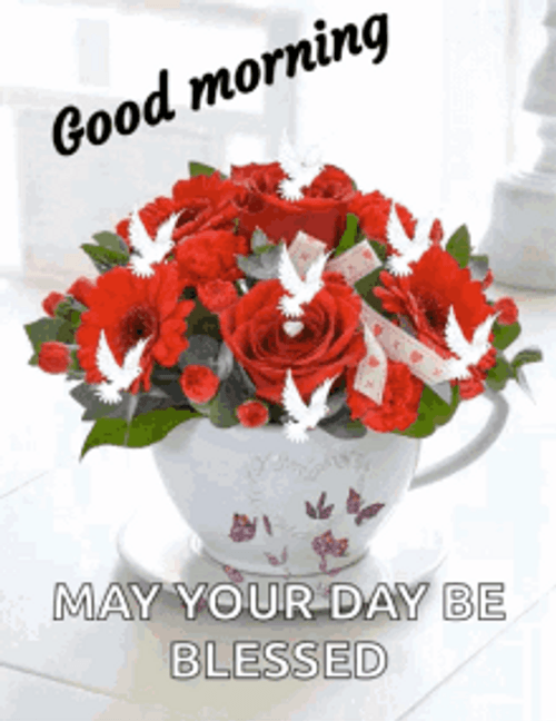 Good Morning Blessing Flower Blossoms GIF
