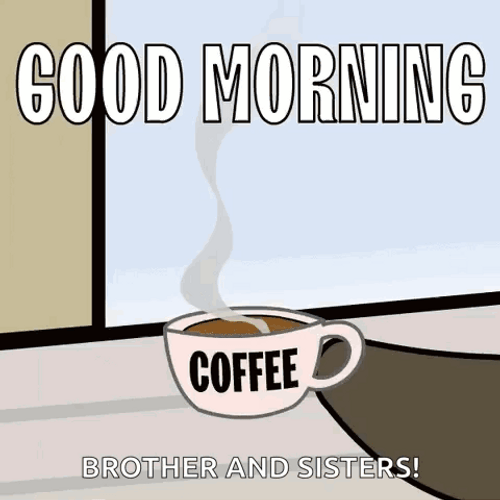 Good Morning Brother Pudgy Penguin Drinking Coffee GIF