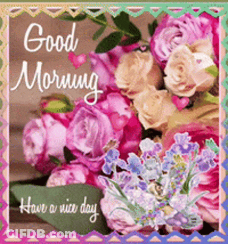 Good Morning Card With Flowers GIF