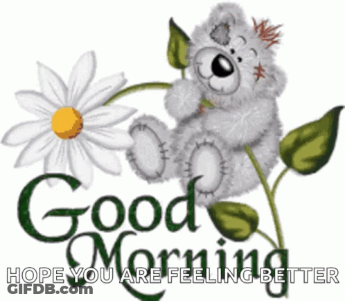 Good Morning Card With Flowers In Vase GIF