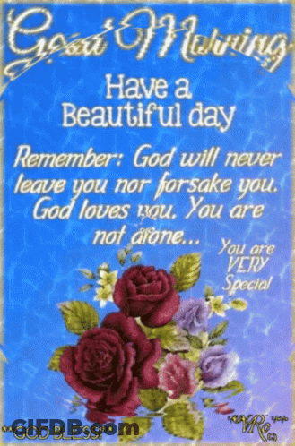 Good Morning Card With Roses GIF
