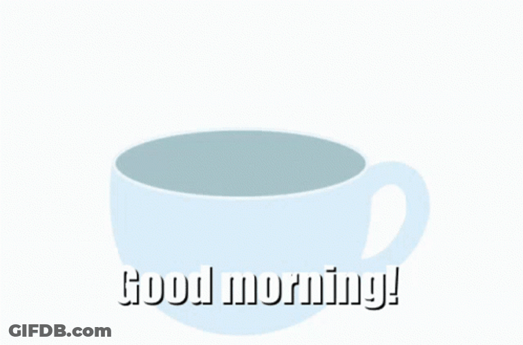 Good Morning Cat In Cup GIF