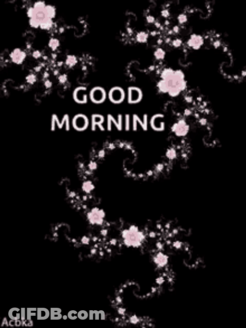 Good Morning Cherry Blossom Flowers Shining Like Stars GIF