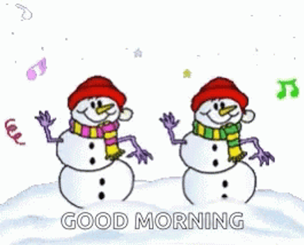 Good Morning Christmas Dancing Snowman GIF