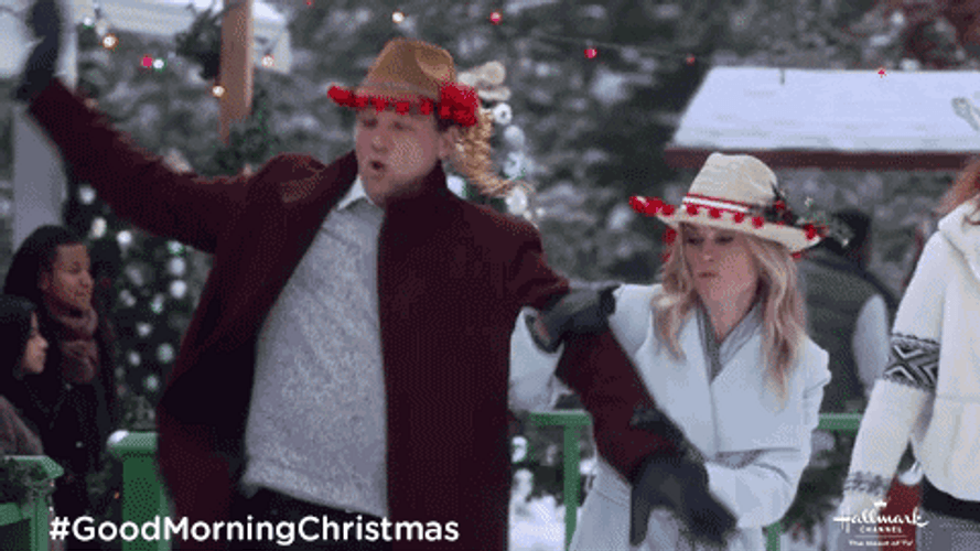 Good Morning Christmas Ice Skate GIF