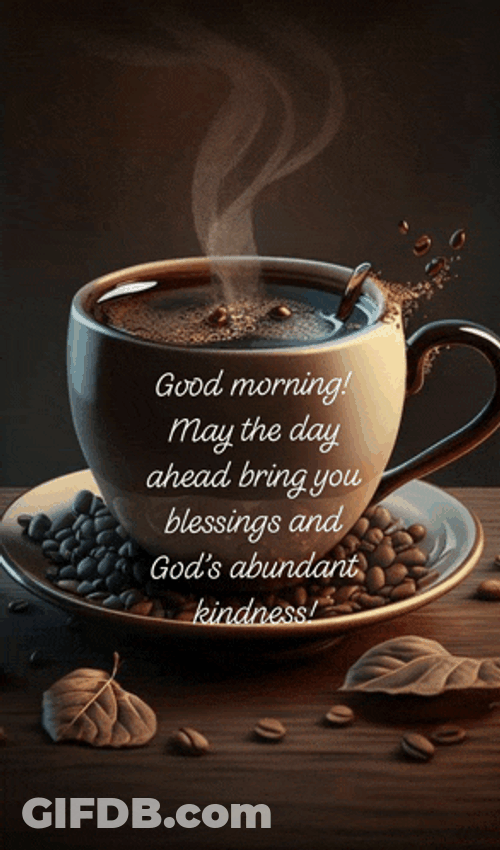 Good Morning Coffee Cup Meme GIF