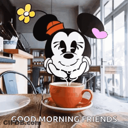 Good Morning Coffee Friends Minnie Mouse GIF