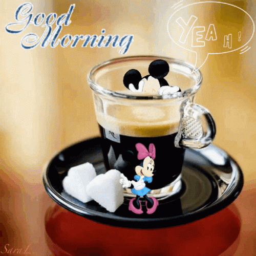 Good Morning Coffee Minnie And Mickey GIF