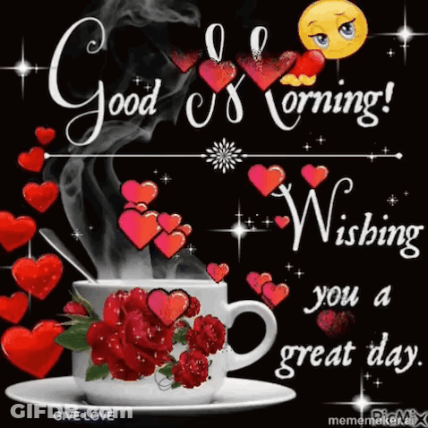 Good Morning Coffee With Hearts GIF