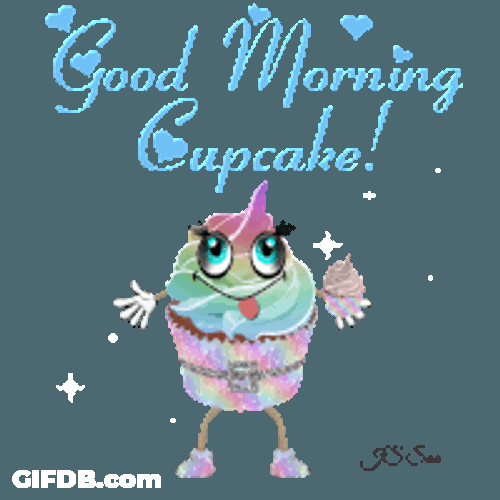 Good Morning Cupcake Sticker GIF
