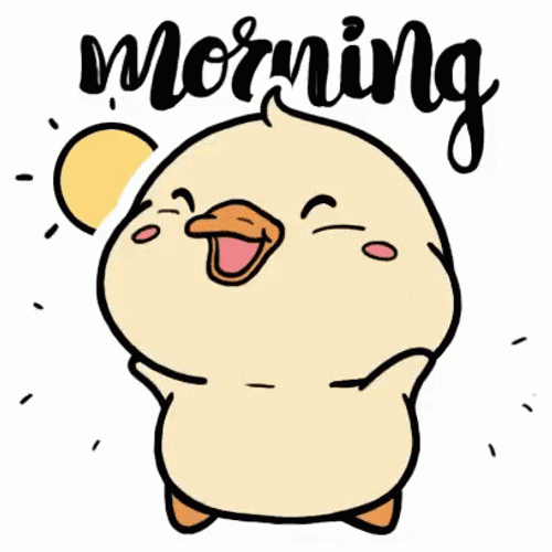 Good Morning Cute Excited Duck GIF
