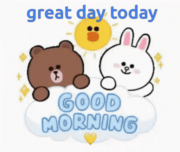Good Morning Cute Line Friends GIF