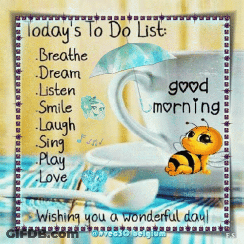 Good Morning Cute Little Bee Inspirational Message GIF