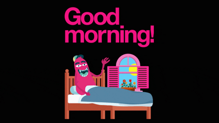 Good Morning Cute Monster GIF