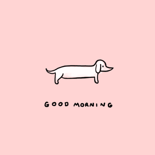 Good Morning Cute Stretching Dog Animation GIF