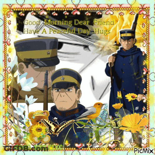 Good Morning Dear Friend Hugs Postcard GIF
