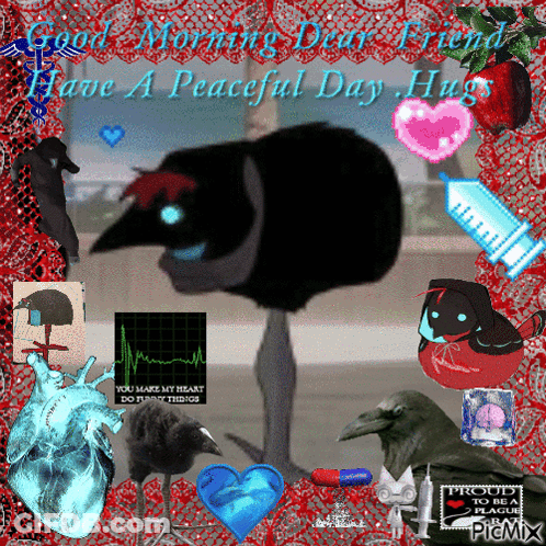 Good Morning Dear Friend Peaceful Day Hugs Greeting Card GIF