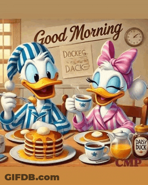 Good Morning Donald Duck Meme GIF