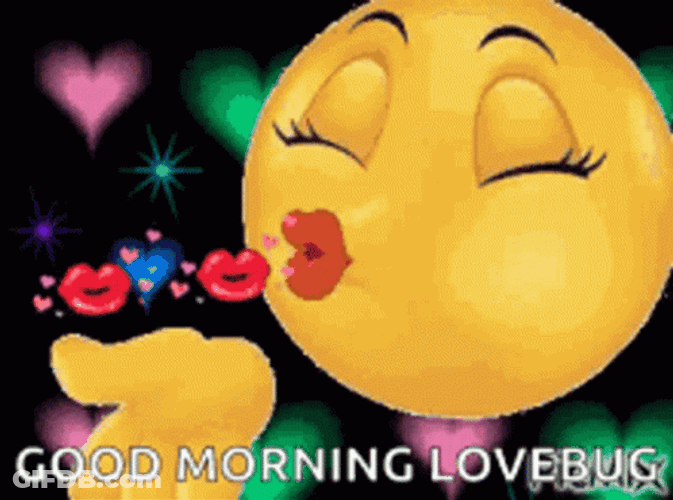 Good Morning Emoji Love Bug GIF