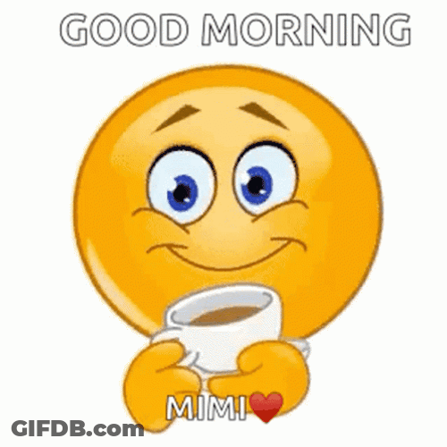 Good Morning Emoji Mimi GIF
