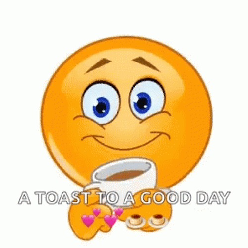 Good Morning Emoji Toast To A Good Day GIF