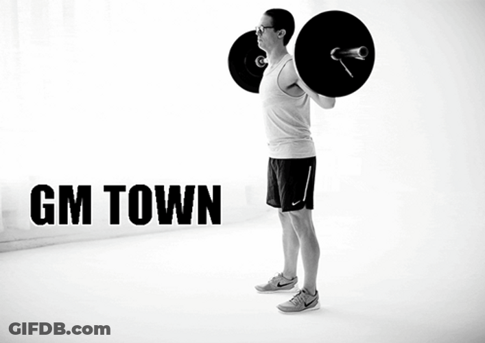 Good Morning Exercise Doing Barbell Back Squat GIF