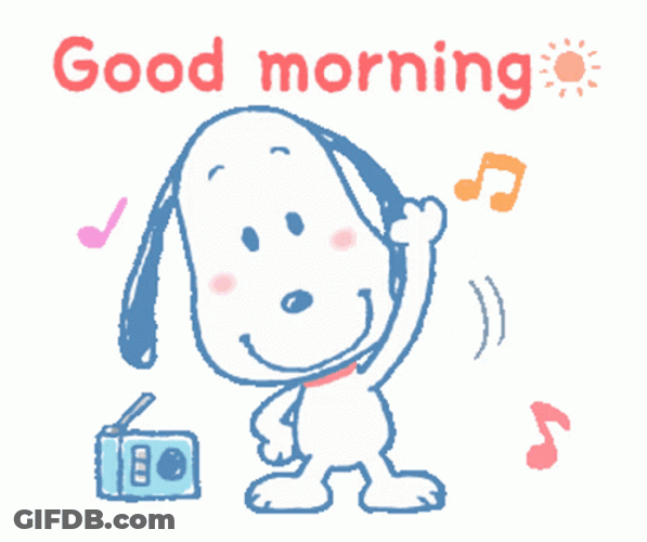 Good Morning Exercise With Dancing Snoopy GIF