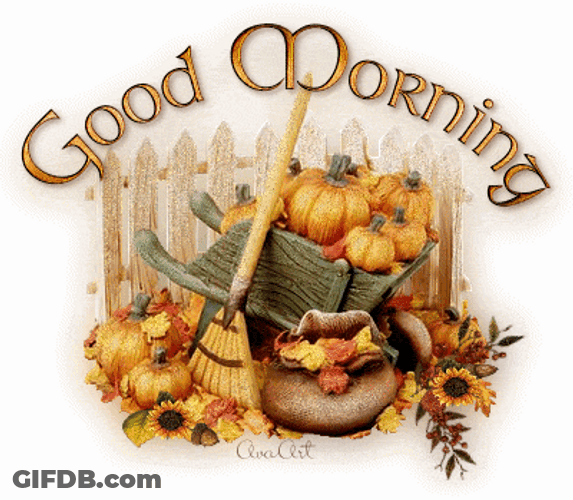 Good Morning Fall Harvested Crops Design GIF