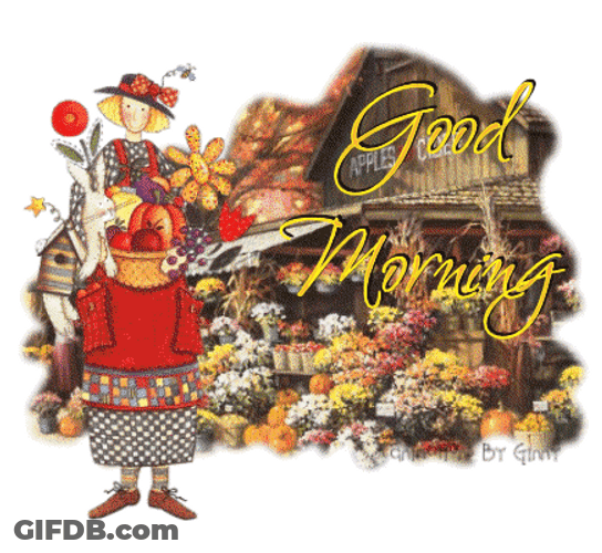 Good Morning Fall Season Flowers Background GIF