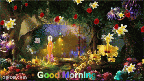 Good Morning Flowers Painting GIF