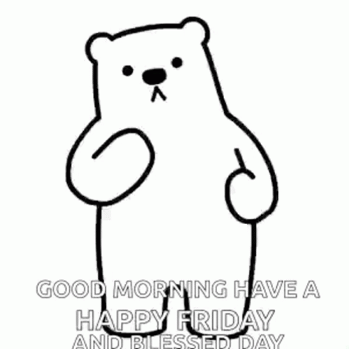 Good Morning Friday Dance Cartoon Bear GIF