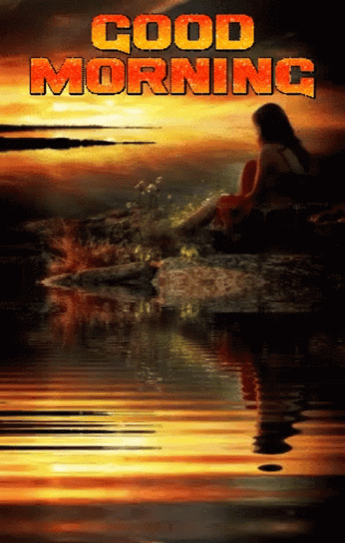 Good Morning Friday Orange Pond Sunrise GIF
