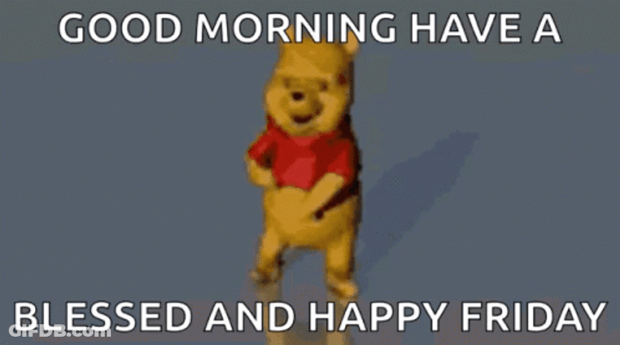 Good Morning Friday Pooh Happy Dance GIF