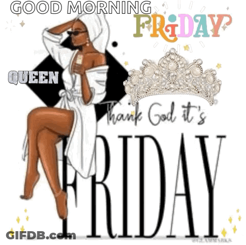 Good Morning Friday Woman In Robe And Tiara GIF