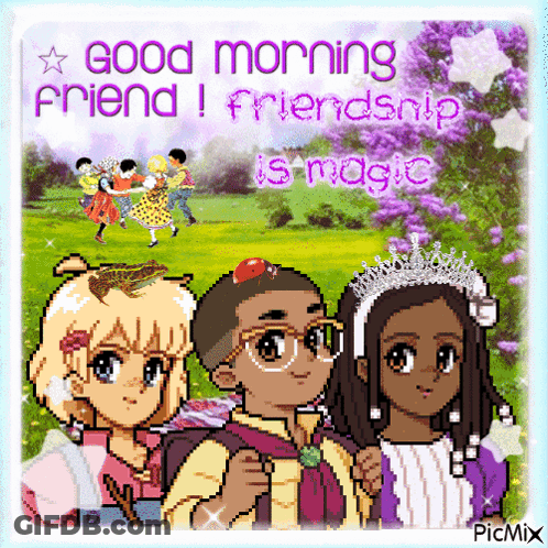 Good Morning Friend Friendship Is Magic Written On A Card GIF