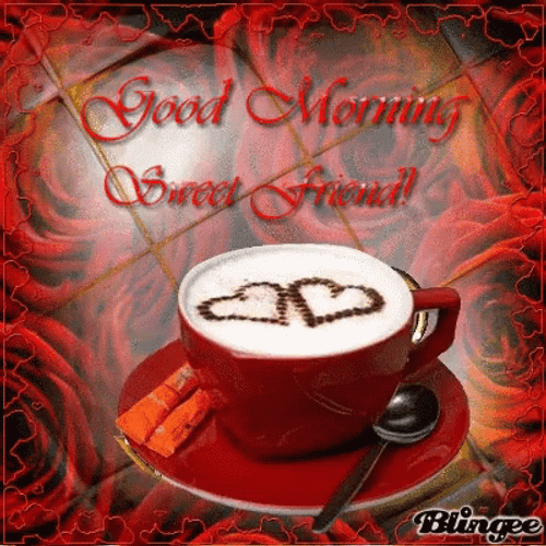 Good Morning Friend Heart Art Cappuccino GIF