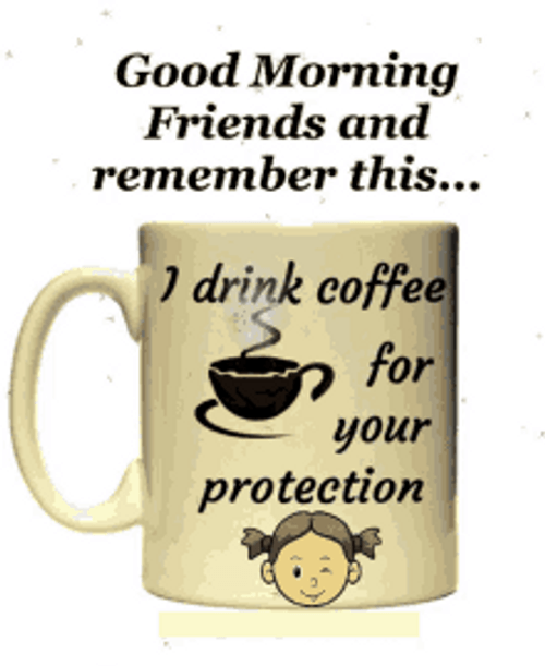 Good Morning Friends Drink Coffee Sparkles GIF