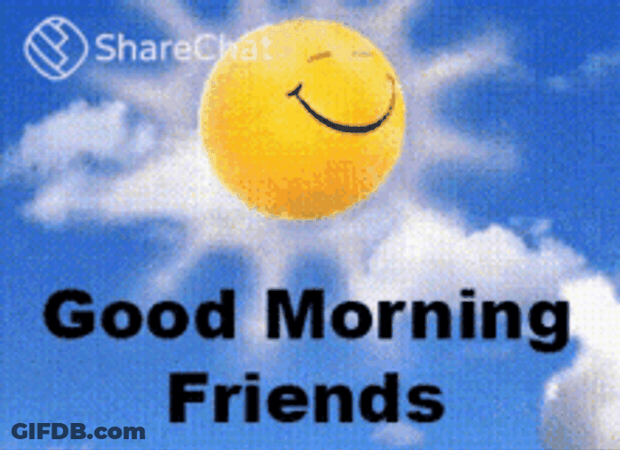 Good Morning Friends Happy Sun Bouncing GIF