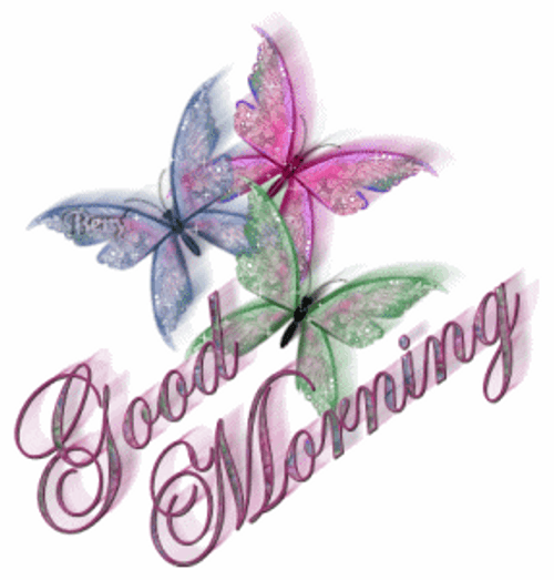 Good Morning Glittery Butterfly GIF