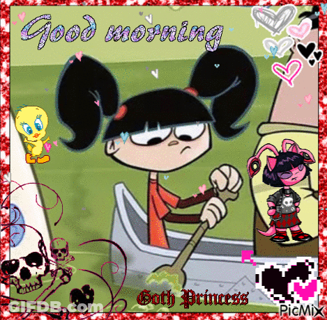 Good Morning Goth Princess Girl In Boat GIF