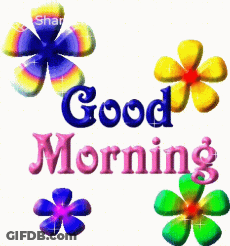Good Morning Graphic With Flowers GIF