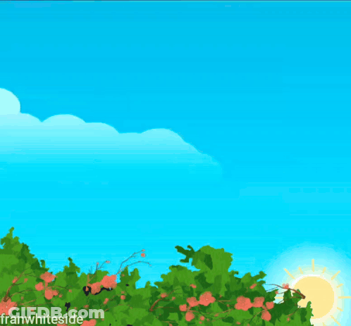 Good Morning Greeting Card With Birds Flying GIF
