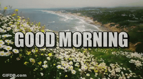 Good Morning Greeting Card With Butterflies And Rainbow GIF