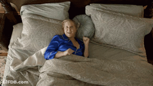 Good Morning Greeting Card With Cat Laying On Bed GIF